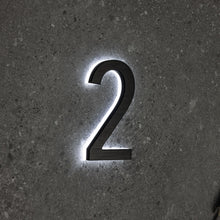 Afbeelding in Gallery-weergave laden, LUMO Lighting Technology | Illuminated Backlit LED Address Number 5" (Outdoor) - Black/Brushed Aluminum
