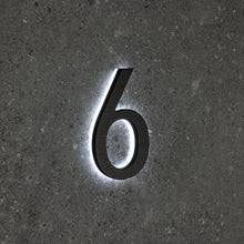 Afbeelding in Gallery-weergave laden, LUMO Lighting Technology | Illuminated Backlit LED Address Number 5" (Outdoor) - Black/Brushed Aluminum
