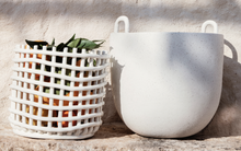 Load image into Gallery viewer, FERM LIVING | Ceramic Basket - Off White (Multiple Sizes Available)