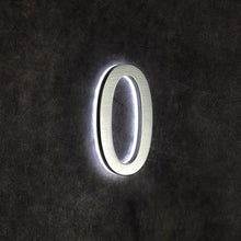 Afbeelding in Gallery-weergave laden, LUMO Lighting | Illuminated LED Address Number 5&quot; (Outdoor) - Silver/Brushed Aluminum
