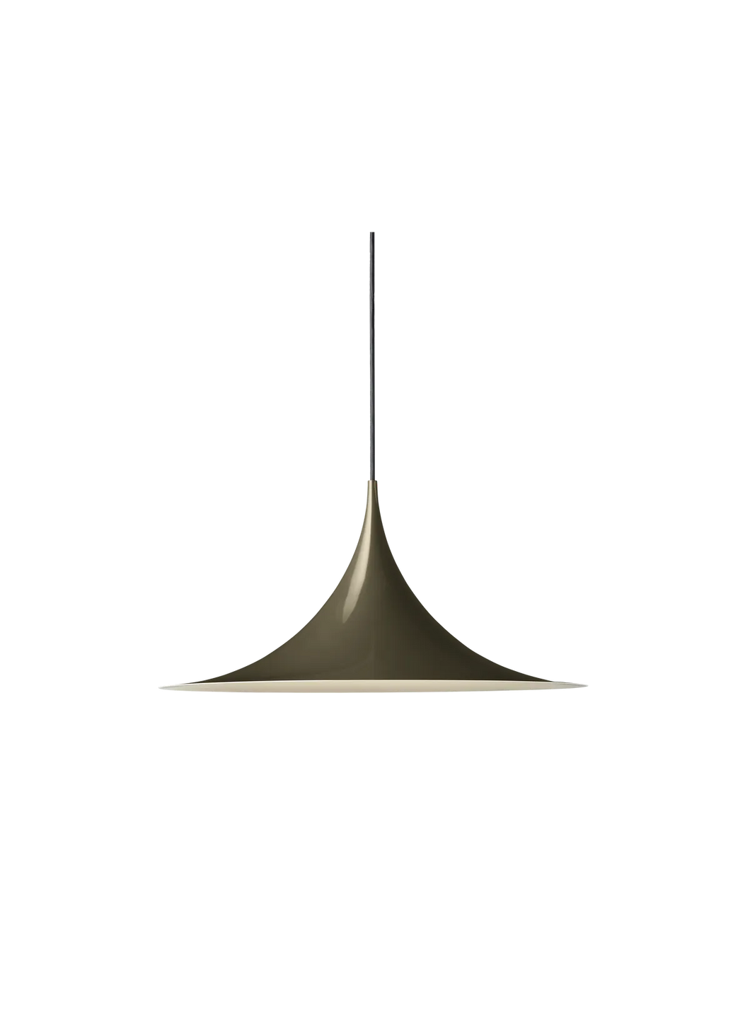 GUBI | Semi Pendant - Medium, 47cm - Dark Cocoa Gloss