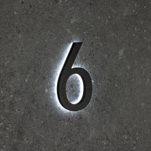 Ladda upp bild till gallerivisning, LUMO Lighting | Contemporary Illuminated Address Number 5&quot; (Outdoor) - Black/Brushed Aluminum
