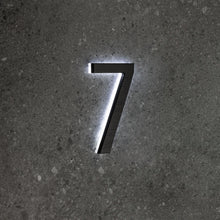 Charger l&#39;image dans la galerie, LUMO Lighting | Contemporary Illuminated Address Number 5&quot; (Outdoor) - Black/Brushed Aluminum
