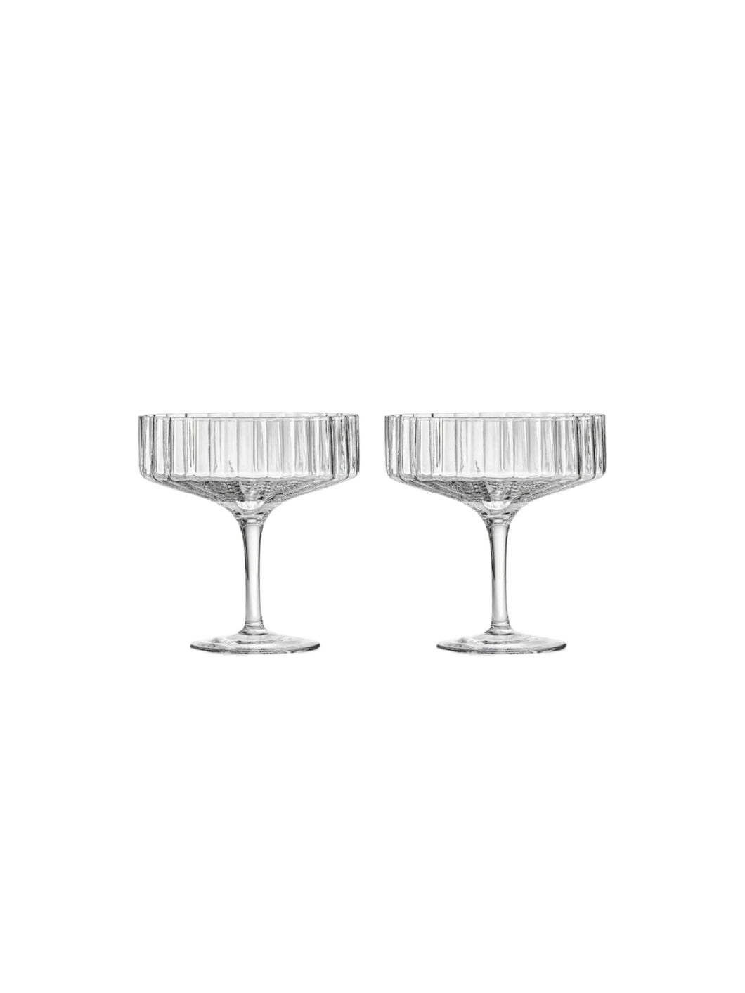 MODERNISM | Cullinan Fluted Crystal Champagne Coupe Glasses