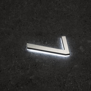 LUMO-Beleuchtung | Moderne beleuchtete Hausnummer 5" (Außenbereich) - Silber/gebürstetes Aluminium 