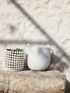 FERM LIVING | Ceramic Basket - Off-White (Multiple Sizes Available)