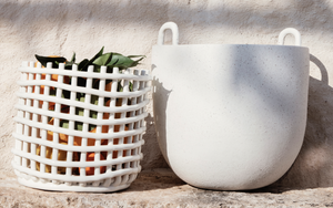 FERM LIVING | Ceramic Basket - Off White (Multiple Sizes Available)