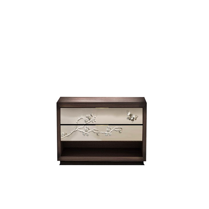 THOMAS AND GEORGE FURNITURE | Nuovo 2-Drawer Chest with Blossom Leather