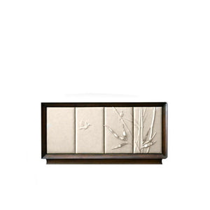 THOMAS AND GEORGE FURNITURE | Nuovo Sideboard with Boo Design Hand Sculpted Leather